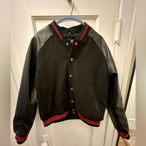 STRAIGHT TO HELL WOOL & LEATHER VARSITY JACKET